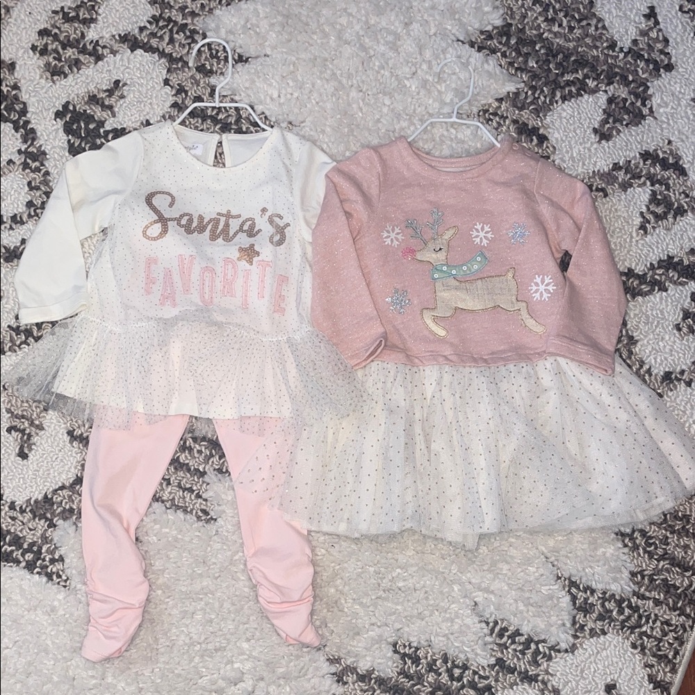 Pink and White Toddler Holiday Outfits